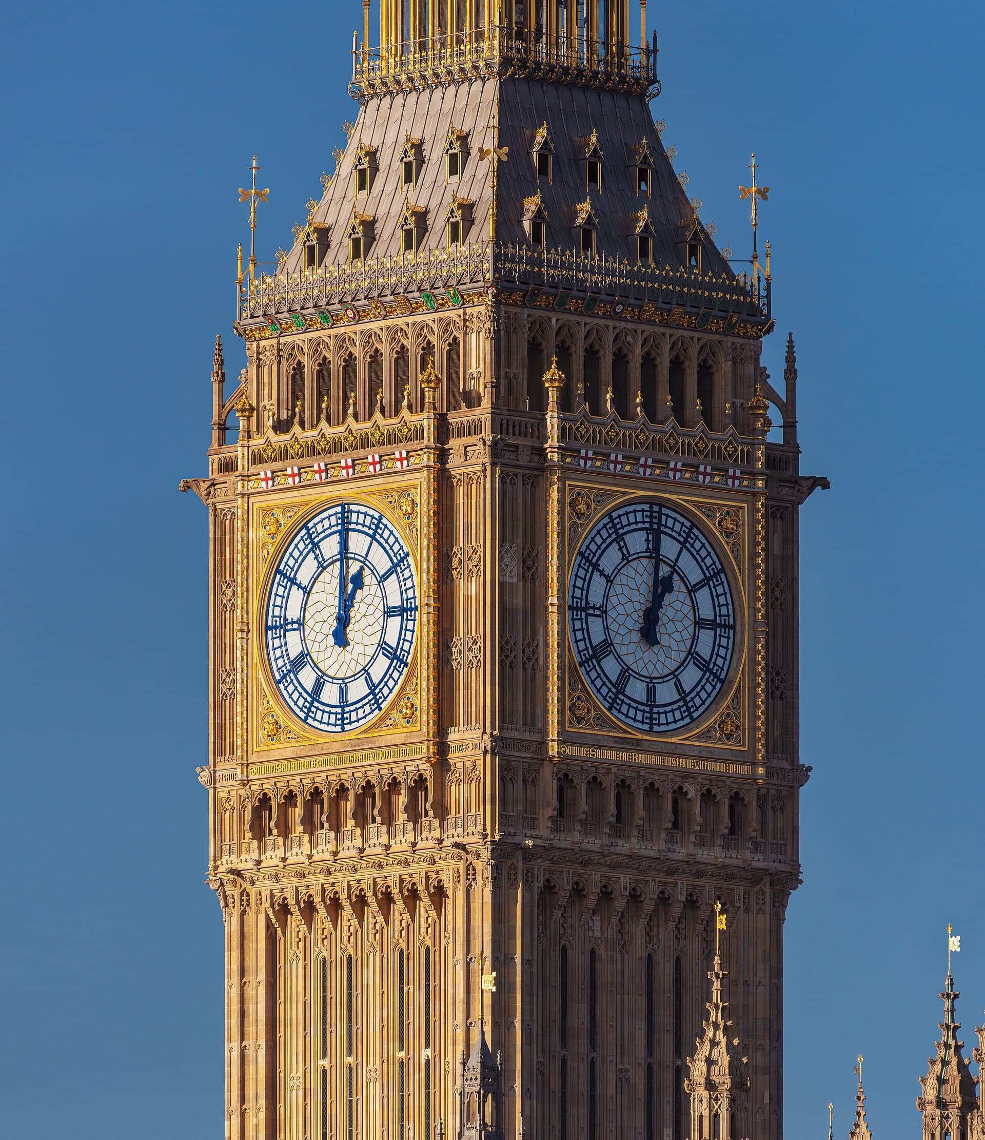 The Elizabeth Tower (Big Ben) and the Houses of Parliament in London