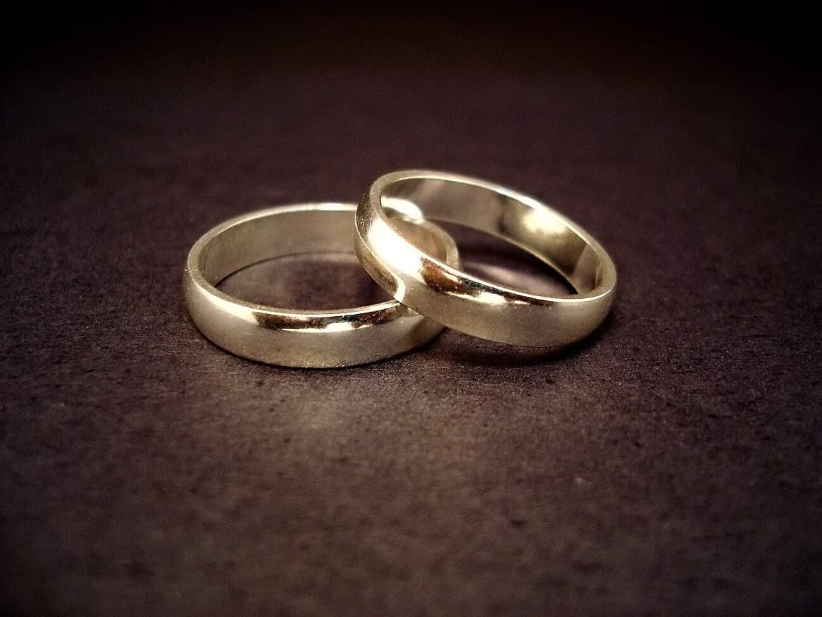 Two wedding rings placed together